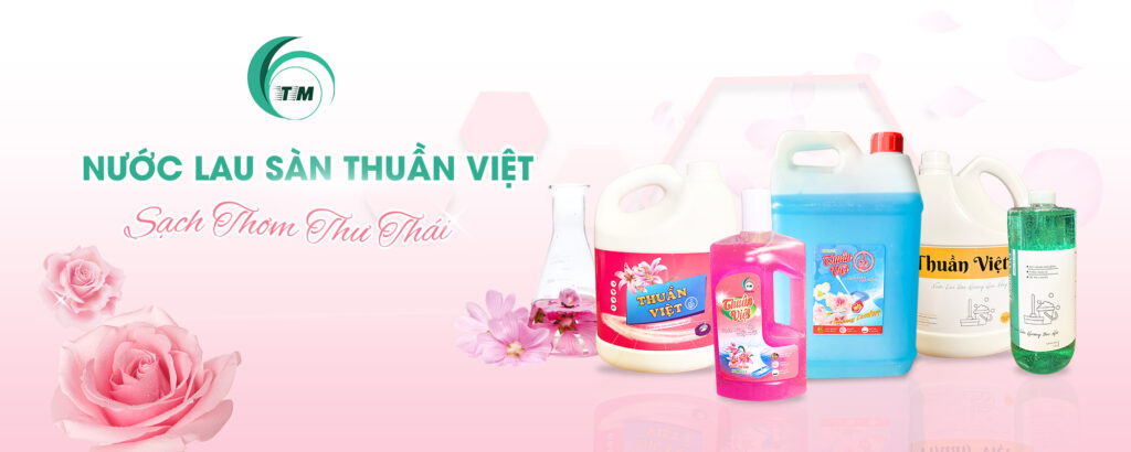 Banner nước lau sàn Thuần Việt sạch thơm thư thái, diệt khuẩn, hương thơm dịu nhẹ