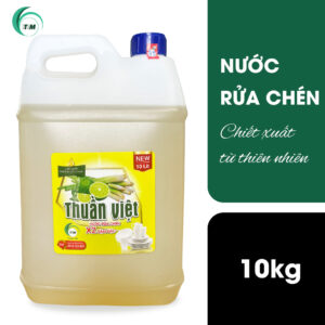 Can nước rửa chén 10kg Thuần Việt chiết xuất tinh dầu sả chanh đậm đặc