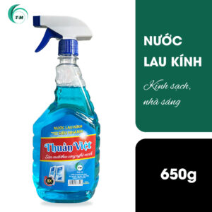 Bình xịt nước lau kính 650g Thuần Việt, làm sạch siêu nhanh, kính sáng bóng không tì vết.