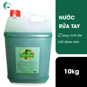 Can nước rửa tay 10kg Thuần Việt hương sả chanh kháng khuẩn, giúp làm sạch và bảo vệ da tay, can lớn tiết kiệm cho công ty và nhà hàng.