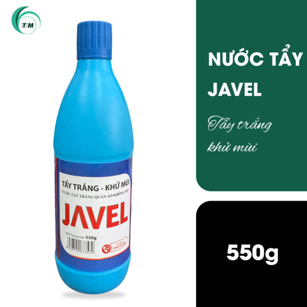 Nước tẩy Javel 550g Thuần Việt, tẩy trắng và khử mùi hiệu quả cho quần áo và vệ sinh gia dụng.