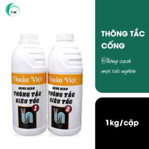 Nước thông tắc cống 1kg/cặp Thuần Việt, thông sạch mọi tắc nghẽn, xử lý nhanh chóng.