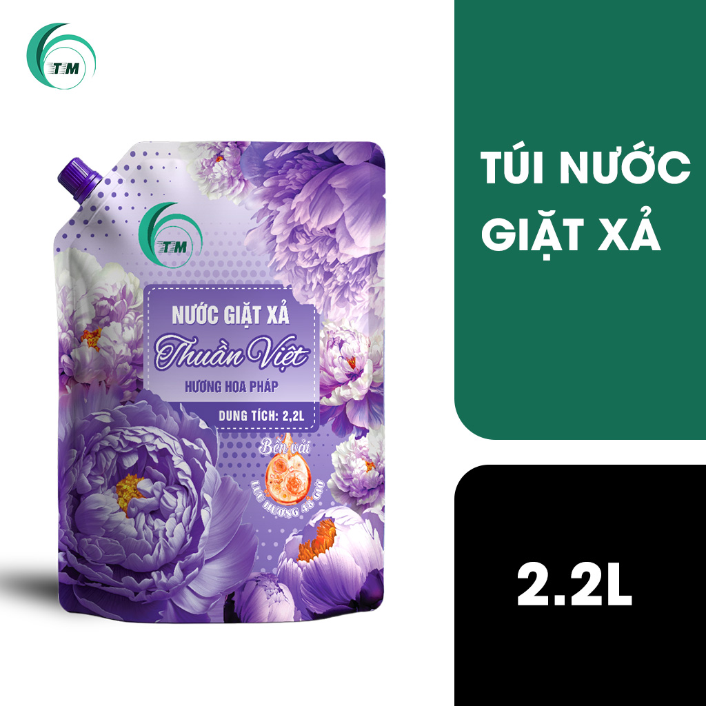 Túi nước giặt 2.2L Thuần Việt mặt trước